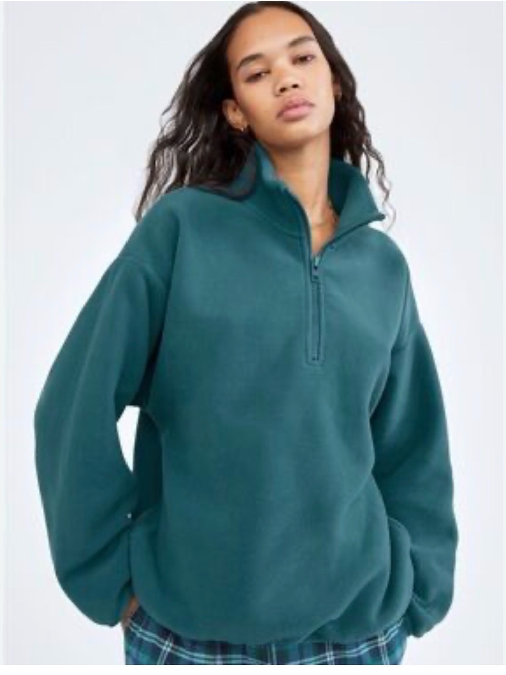 Aritzia TNA Half-Zip Polar Fleece Pullover - color state Teal XXS